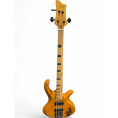 Used Schecter Guitar Research Stiletto Studio 4 String Fretless Natural Electric Bass Guitar