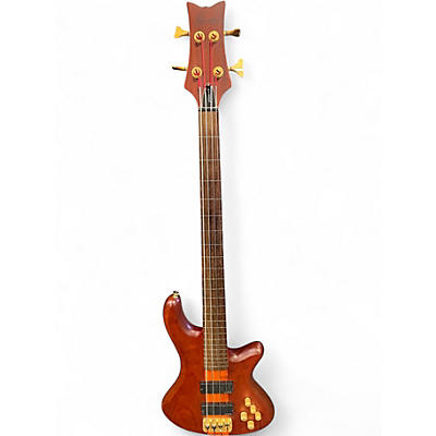 Used Schecter Guitar Research Stiletto Studio 4 String Fretless Natural Electric Bass Guitar