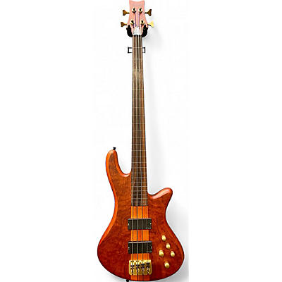 Schecter Guitar Research Used Schecter Guitar Research Stiletto Studio 4 String Fretless Satin Honey Electric Bass Guitar