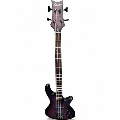 Used Schecter Guitar Research Stiletto Studio 4 String Trans Purple Electric Bass Guitar