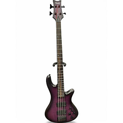 Used Schecter Guitar Research Stiletto Studio 4 Trans Purple Electric Bass Guitar