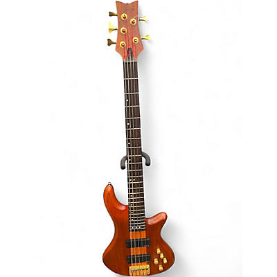 Used Schecter Guitar Research Stiletto Studio 5 String Amber Electric Bass Guitar