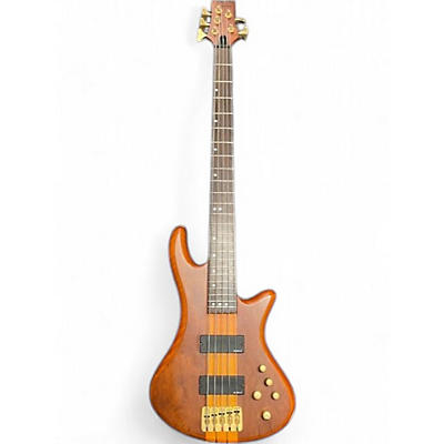 Schecter Guitar Research Used Schecter Guitar Research Stiletto Studio 5 String Antique Natural Electric Bass Guitar