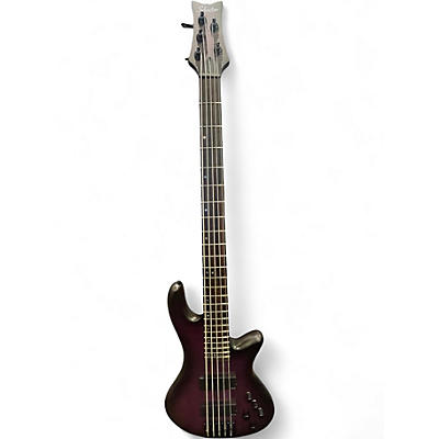 Used Schecter Guitar Research Stiletto Studio 5 String Blue Electric Bass Guitar