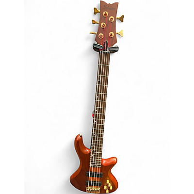 Used Schecter Guitar Research Stiletto Studio 5 String Brown Electric Bass Guitar