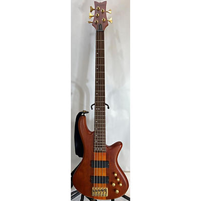 Schecter Guitar Research Used Schecter Guitar Research Stiletto Studio 5 String Diamond Series Honey Satin Electric Bass Guitar