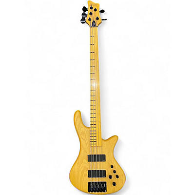 Used Schecter Guitar Research Stiletto Studio 5 String Fretless Natural Electric Bass Guitar