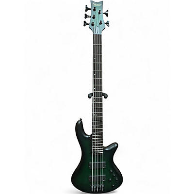 Used Schecter Guitar Research Stiletto Studio 5 String GREEN BURST Electric Bass Guitar