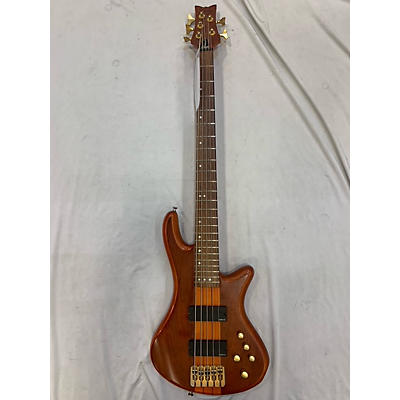 Schecter Guitar Research Used Schecter Guitar Research Stiletto Studio 5 String Honey Satin Electric Bass Guitar