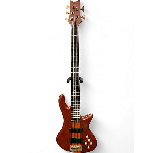 Used Schecter Guitar Research Stiletto Studio 5 String Honey Satin Electric Bass Guitar Honey Satin