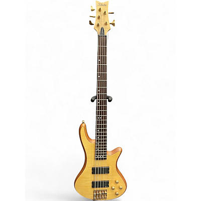 Used Schecter Guitar Research Stiletto Studio 5 String Natural Electric Bass Guitar