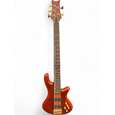 Used Schecter Guitar Research Stiletto Studio 5 String Satin Honey Electric Bass Guitar