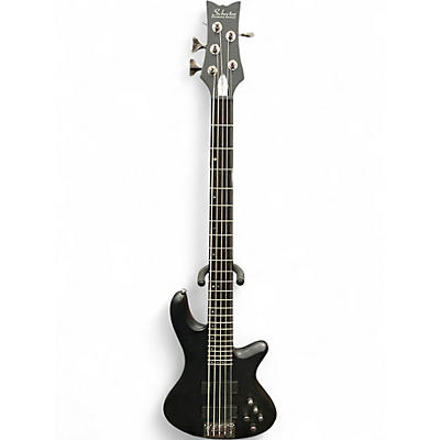 Used Schecter Guitar Research Stiletto Studio 5 String Satin See-Thru Black Electric Bass Guitar