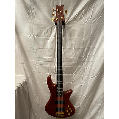 Schecter Guitar Research Used Schecter Guitar Research Stiletto Studio 5 String Trans Amber Electric Bass Guitar