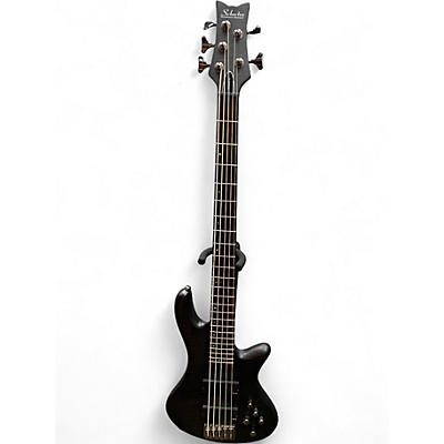 Used Schecter Guitar Research Stiletto Studio 5 String Trans Black Electric Bass Guitar
