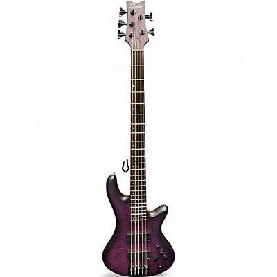 Schecter Guitar Research Used Schecter Guitar Research Stiletto Studio 5 String Trans Purple Electric Bass Guitar