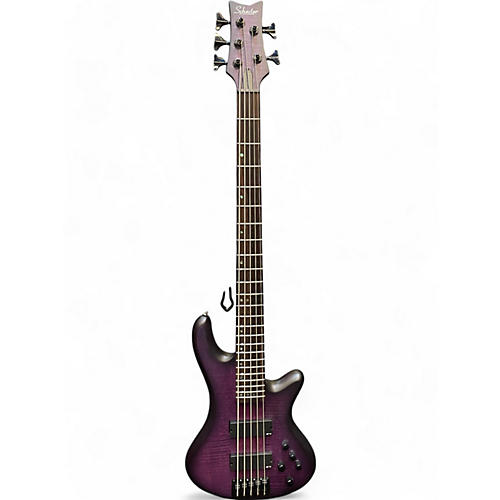 Schecter Guitar Research Used Schecter Guitar Research Stiletto Studio 5 String Trans Purple Electric Bass Guitar Trans Purple