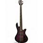 Used Schecter Guitar Research Stiletto Studio 5 String Trans Purple Electric Bass Guitar Trans Purple