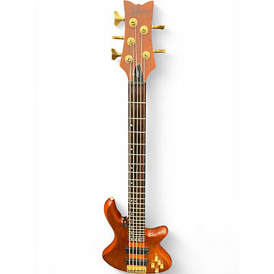 Used Schecter Guitar Research Stiletto Studio 5 String Worn Natural Electric Bass Guitar