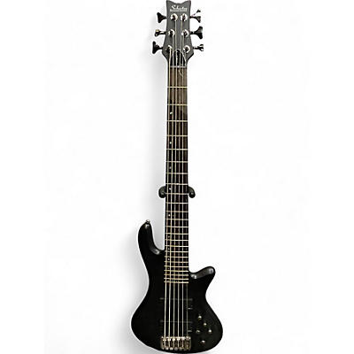 Used Schecter Guitar Research Stiletto Studio 6 String Black Electric Bass Guitar