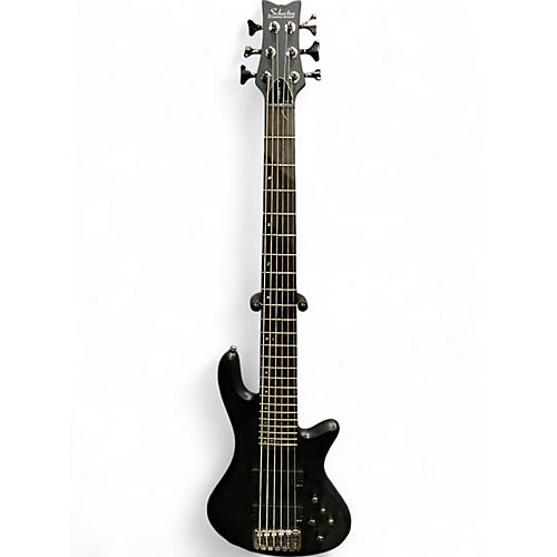 Used Schecter Guitar Research Stiletto Studio 6 String Black Electric Bass Guitar Black
