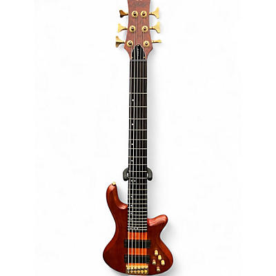 Used Schecter Guitar Research Stiletto Studio 6 String Honey Walnut Electric Bass Guitar