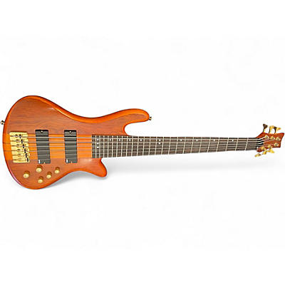 Used Schecter Guitar Research Stiletto Studio 6 String Natural Electric Bass Guitar