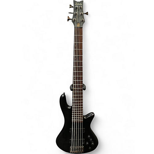 Used Schecter Guitar Research Stiletto Studio 6 String Trans Black Electric Bass Guitar Trans Black