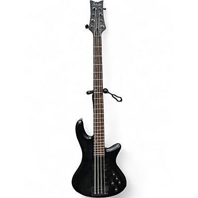 Used Schecter Guitar Research Stiletto Studio 8 String See Thru Black Satin Electric Bass Guitar