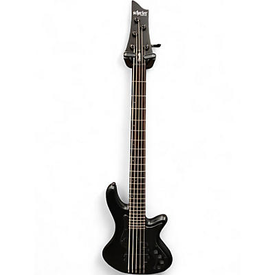 Used Schecter Guitar Research Stilleto Stealth Black Electric Bass Guitar