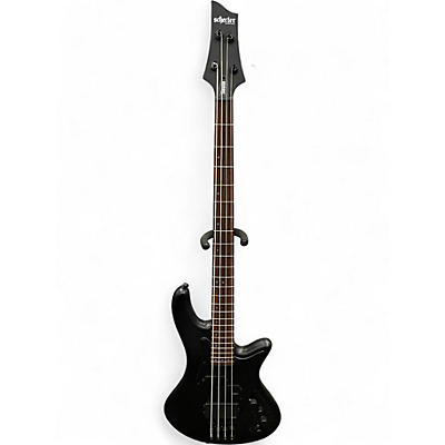 Used Schecter Guitar Research Stilletto Stealth Flat Black Electric Bass Guitar