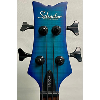 Schecter Guitar Research Used Schecter Guitar Research Studio 4 Blue Burst Electric Bass Guitar