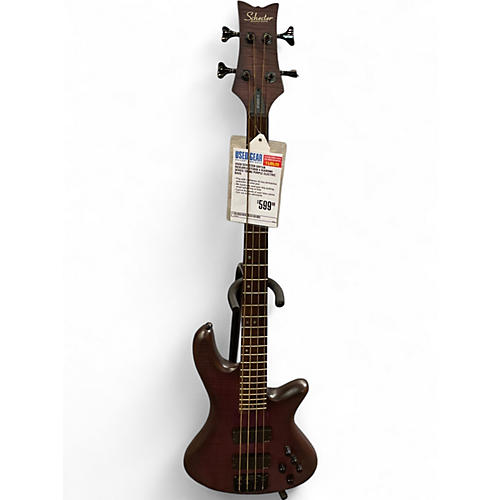 Used Schecter Guitar Research Studio 4 Diamond Series Trans Purple Electric Bass Guitar Trans Purple