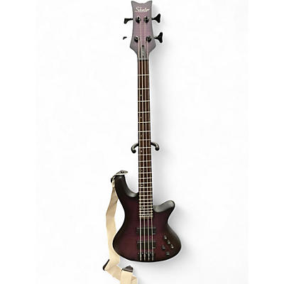 Used Schecter Guitar Research Studio 4 Purple Burst Electric Bass Guitar