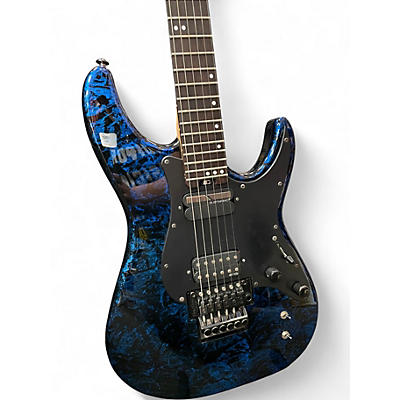 Used Schecter Guitar Research Sun Valley Super Shredder FR 6 Blue Reign Solid Body Electric Guitar