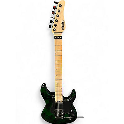 Used Schecter Guitar Research Sun Valley Super Shredder FR-S GREEN REIGN Solid Body Electric Guitar