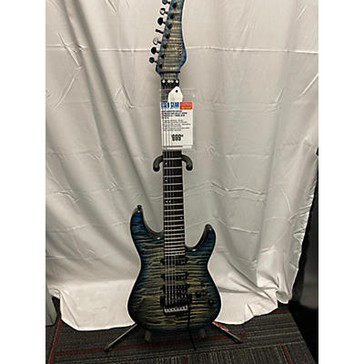 Used Schecter Guitar Research Sun Valley Super Shredder III 7 Trans Blue Solid Body Electric Guitar