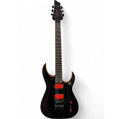 Used Schecter Guitar Research Sunset six Red dawn floyd rose black with red trim Solid Body Electric Guitar