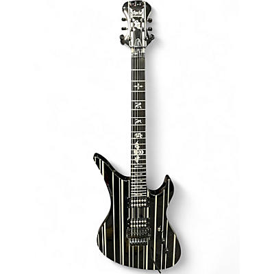 Used Schecter Guitar Research Synyster Gates Signature Custom Black and Silver Solid Body Electric Guitar