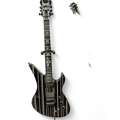 Used Schecter Guitar Research Synyster Gates Signature Custom S Black and Silver Solid Body Electric Guitar