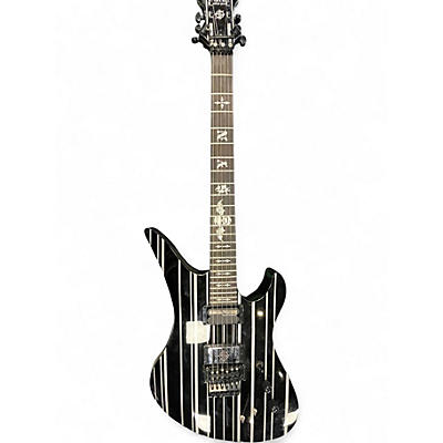 Used Schecter Guitar Research Synyster Gates Signature Custom S Black and White Solid Body Electric Guitar