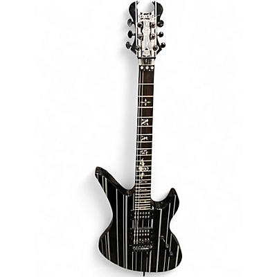 Used Schecter Guitar Research Synyster Gates Signature Standard Black with Silver Pinstripes Solid Body Electric Guitar