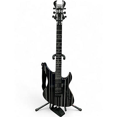 Used Schecter Guitar Research Synyster Gates Signature Standard Black with Silver Pinstripes Solid Body Electric Guitar
