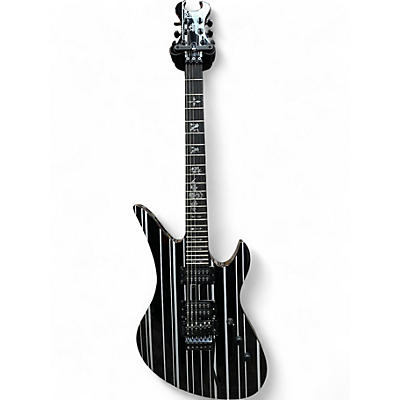 Used Schecter Guitar Research Synyster Gates Signature Standard GLOSS BLACK WITH SILVER PINSTRIPES Solid Body Electric Guitar