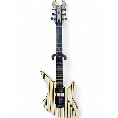 Used Schecter Guitar Research Synyster Gates Signature Standard WHITE/BLACK STRIPES Solid Body Electric Guitar