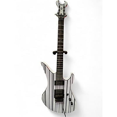 Used Schecter Guitar Research Synyster Gates Signature Standard White with Black Pinstripes Solid Body Electric Guitar