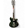 Used Schecter Guitar Research T S/H-1 Worn Emerald Green Hollow Body Electric Guitar Worn Emerald Green