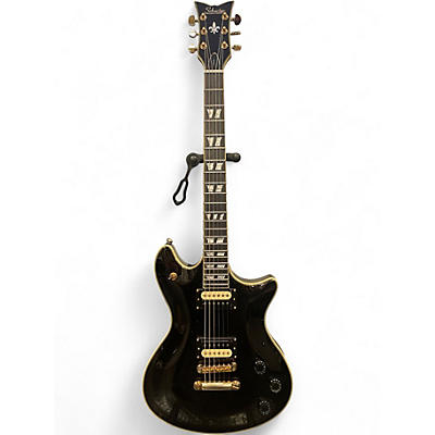 Used Schecter Guitar Research Tempest Custom Black and Gold Solid Body Electric Guitar