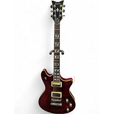 Used Schecter Guitar Research Tempest Custom Crimson Red Burst Solid Body Electric Guitar