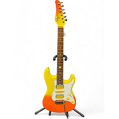 Schecter Guitar Research Used Schecter Guitar Research Tori Ruffin Freak Juice Yellow Solid Body Electric Guitar